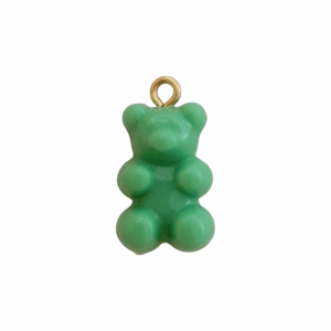 Charm Ourson Vert Opaque doré
