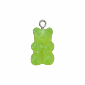 Charm Ourson Vert Transparent argenté