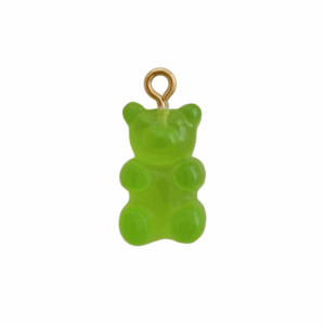 Charm Ourson Vert Transparent doré