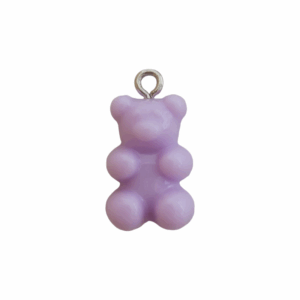 Charm Ourson Violet Opaque argenté
