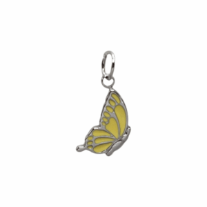 Charm Papillon Jaune argenté