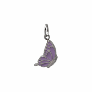 Charm Papillon Mauve argenté