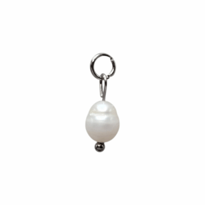 Charm Perle blanc nacré argenté