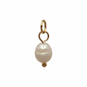 Charm Perle blanc nacré doré