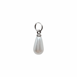 Charm Perle Goutte Blanc Nacré argenté