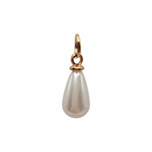 Charm Perle perle goutte blanc nacré doré