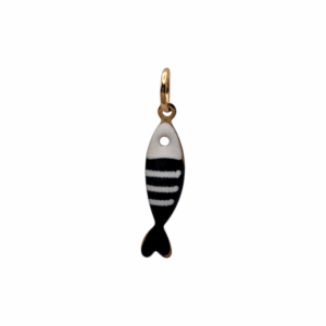 Charm Poisson Bleu Marine doré