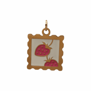 Charm Timbre Fraise doré