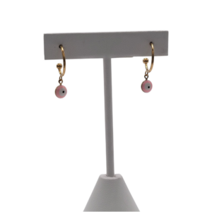 Boucles d'oreilles Œil Rose doré