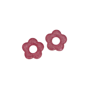 Charm Fleur Créoles Rose Pailleté