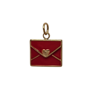 Charm enveloppe rouge doré
