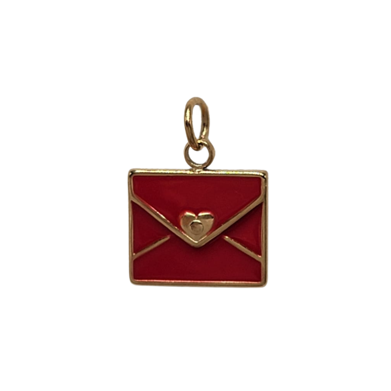 Les Paulinas, charm enveloppe rouge Charm enveloppe rouge doré