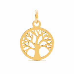 Charm arbre de vie doré en acier inoxydable, pendentif symbolique pour bijou personnalisable Les Paulinas
