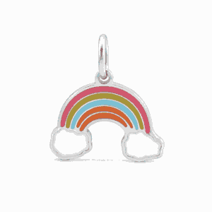 Charm arc-en-ciel argenté en acier inoxydable pour bijou personnalisable Les Paulinas