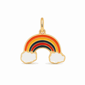 Charm arc-en-ciel doré en acier inoxydable, pendentif coloré pour bijou personnalisable Les Paulinas