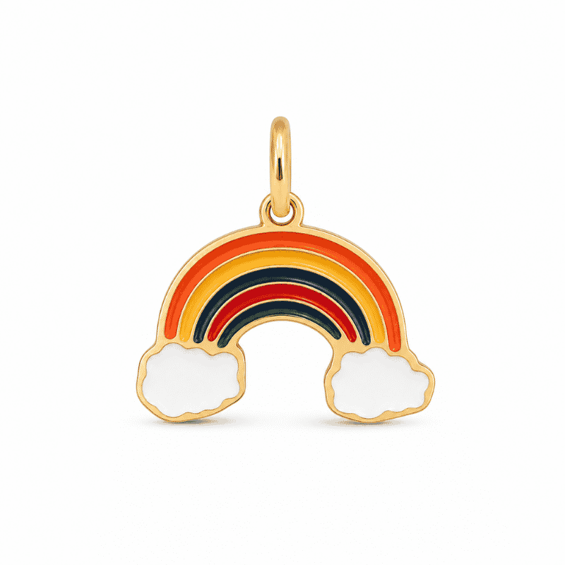 Les Paulinas, charm arc-en-ciel doré en acier inoxydable Charm arc-en-ciel doré en acier inoxydable, pendentif coloré pour bijou personnalisable Les Paulinas