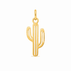 Charm cactus doré en acier inoxydable, pendentif inspiré de la nature pour bijou personnalisable Les Paulinas