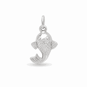 Charm carpe japonaise argenté en acier inoxydable avec détails fins, pour bijou personnalisable Les Paulinas