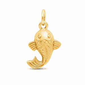 Charm carpe japonaise doré en acier inoxydable, pendentif marin pour bijou personnalisable Les Paulinas