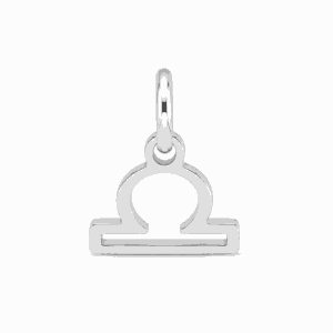 Charm astrologique Balance argenté en acier inoxydable représentant le symbole du signe du zodiaque, pour bijou personnalisable Les Paulinas