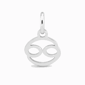 Charm astrologique Cancer argenté en acier inoxydable représentant le symbole du signe du zodiaque, pour bijou personnalisable Les Paulinas