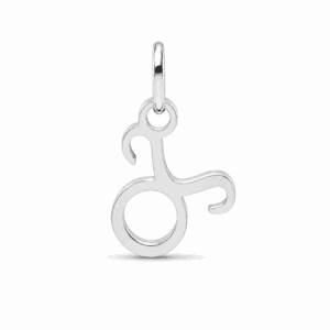Charm astrologique Taureau argenté en acier inoxydable représentant le symbole du signe du zodiaque, pour bijou personnalisable Les Paulinas