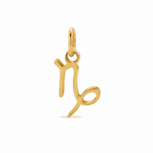 Charm astrologique Capricorne doré en acier inoxydable représentant le symbole du signe du zodiaque, pour bijou personnalisable Les Paulinas