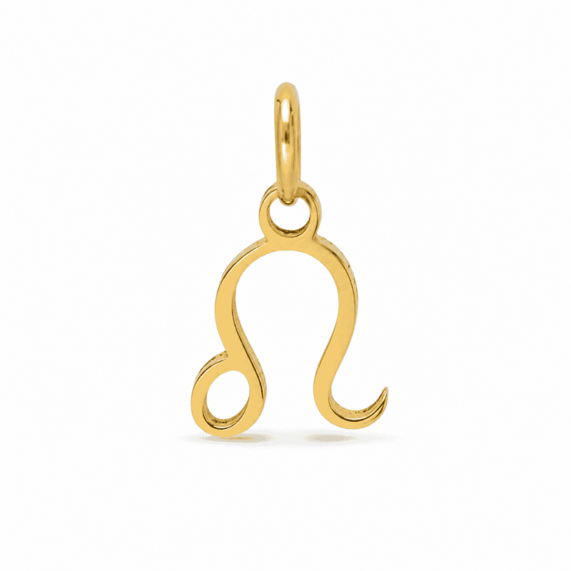 Les Paulinas, charm astrologique Lion doré en acier inoxydable Charm astrologique Lion doré en acier inoxydable, pendentif signe du zodiaque pour bijou personnalisable Les Paulinas