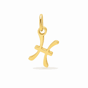 Charm astrologique Poisson doré en acier inoxydable représentant le symbole du signe du zodiaque, pour bijou personnalisable Les Paulinas