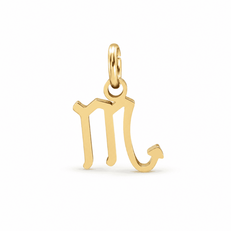 Les Paulinas, charm astrologique Scorpion doré en acier inoxydable Charm astrologique Scorpion doré en acier inoxydable, pendentif signe du zodiaque pour bijou personnalisable Les Paulinas