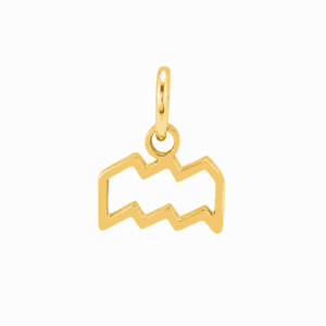 Charm astrologique Verseau doré en acier inoxydable représentant le symbole du signe du zodiaque, pour bijou personnalisable Les Paulinas
