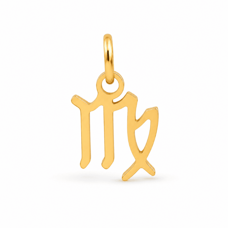 Les Paulinas, charm astrologique Vierge doré en acier inoxydable Charm astrologique Vierge doré en acier inoxydable, pendentif signe du zodiaque pour bijou personnalisable Les Paulinas