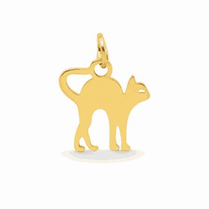Charm chat doré en acier inoxydable, pour bijou personnalisable Les Paulinas