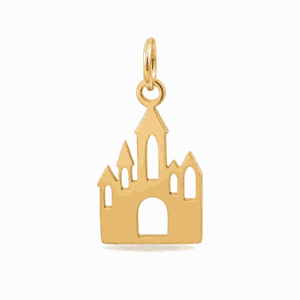 Charm château doré en acier inoxydable pour bijou personnalisable Les Paulinas
