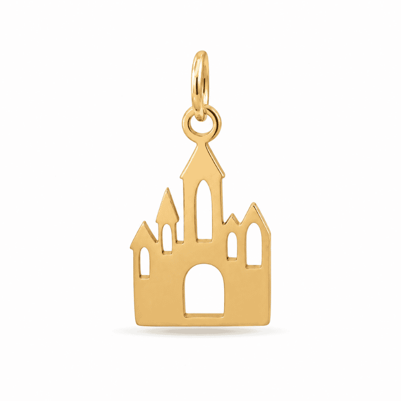 Les Paulinas, charm château doré en acier inoxydable Charm château doré en acier inoxydable pour bijou personnalisable Les Paulinas