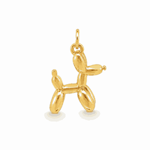 Charm chien ballon doré en acier inoxydable, pour bijou personnalisable Les Paulinas