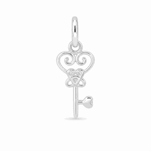 Charm clé argenté en acier inoxydable, pour bijou personnalisable Les Paulinas