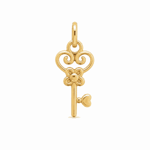 Charm clé dorée en acier inoxydable pour bijou personnalisable Les Paulinas