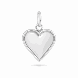 Charm cœur argenté en acier inoxydable, pour bijou personnalisable Les Paulinas