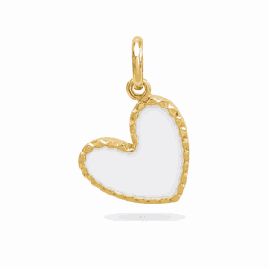Charm cœur blanc et doré en acier inoxydable pour bijou personnalisable Les Paulinas