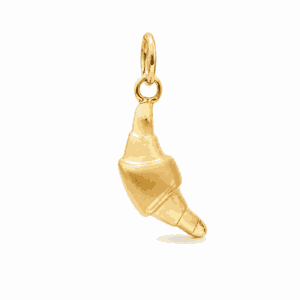Charm croissant doré en acier inoxydable, pendentif gourmand pour bijou personnalisable Les Paulinas