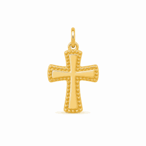 Charm croix texturée doré en acier inoxydable, pendentif religieux pour bijou personnalisable Les Paulinas