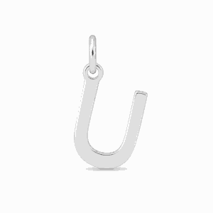 Charm lettre U argenté en acier inoxydable, pendentif alphabet pour bijou personnalisable Les Paulinas