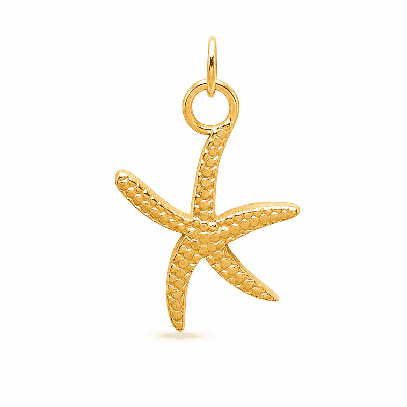 Les Paulinas, charm étoile de mer doré en acier inoxydable Charm étoile de mer doré en acier inoxydable, pendentif marin pour bijou personnalisable Les Paulinas