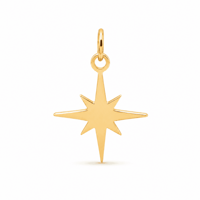 Les Paulinas, charm étoile polaire classique doré en acier inoxydable Charm étoile polaire classique doré en acier inoxydable, pour bijou personnalisable Les Paulinas