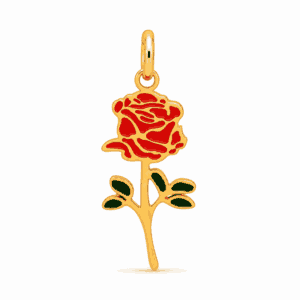Charm fleur de naissance juin doré en acier inoxydable avec fleur blanche et feuilles vertes, pour bijou personnalisable Les Paulinas