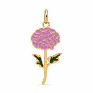 Charm fleur de naissance novembre doré en acier inoxydable avec fleur blanche et feuilles vertes, pour bijou personnalisable Les Paulinas
