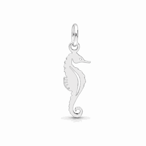 Charm hippocampe argenté en acier inoxydable avec détails fins, pour bijou personnalisable Les Paulinas