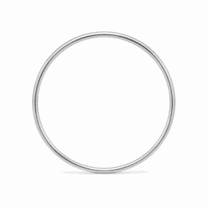 Jonc Paulina argenté en acier inoxydable vu de face, bracelet personnalisable Les Paulinas