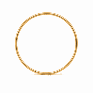 Jonc Paulina doré en acier inoxydable vu de face, bracelet personnalisable Les Paulinas